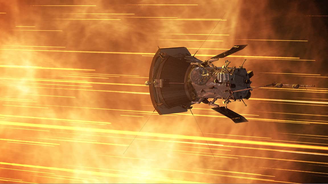 An illustration of Parker Solar Probe at the sun. Image credit: NASA