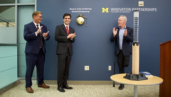 Photo of company leaders at U-M Innovation Partnerships